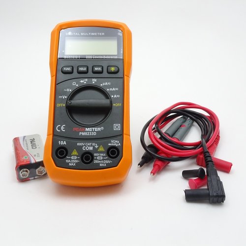 Мультиметр  PM-8233D  PEAKMETER   Udc: 200mv- 600v(±0,5%); Uac: 2v- 600v(±1,0%); Idc/ac: 200µA - 10A(±1.0%); R: 200Om- 200MOm(±0,8%); частотомер до20k