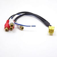 Автопереходник MINI-ISO-LINE OUT (линейный выход) Blaupunkt,Grundig желт.- на 4RCA (Datsun/LADA Kalina 2/Priora/Granta) (Разьём мини ISO) (IS-393)