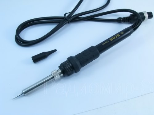 ПАЯЛЬНИК В СБОРЕ YIHUA-907A  ДЛЯ ПАЯЛЬНОЙ СТАНЦИИ YiHUA -878D; -898D; -852D ( 60w 24v ), Разъем для соед.с паяльн/ст.- 5pin, пластм., с мет гайкой, ( 