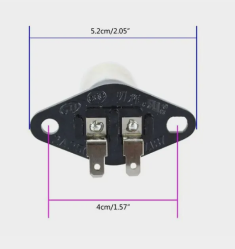 ЛАМПА ПОДСВЕТКИ ДЛЯ СВЧ 220В 20W 2A (Марк. E17) с патроном под клеммы КАРБОЛИТ Для СВЧ прямые выводы, изогнутые T170 фото 3