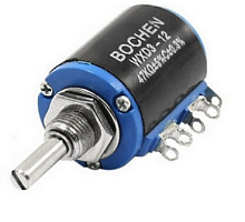 РЕЗИСТОР 2W Переменный   47 KOM прецизионный многооборотный МОНО 3pin (Число оборотов - 5) линейная 5% вал 4мм х 20мм / гайка М8 (2W проволочный) (28м