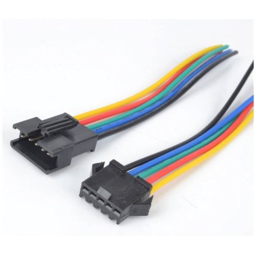 РАЗЪЕМ (комплект) 5pin, SM2,54-5P с проводами L=15-20см, Штекер/ Гнездо (черный с замком). (красный/черный/синий/зеленый/желтый)  РАЗЪЕМ (комплект) 5pin, SM2,54-5P с проводами L=15-20см, Штекер/ Гнездо (черный с замком). (красный/черный/синий/зеленый/желтый)
