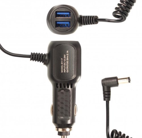 БЛОК ПИТ/ЗАРЯД УСТР АВТО 12V / USB-AFх 2 + штекер 5.0x2.5мм (угл) DC5V 2100mA "SY-17" (шнур 1.8м); подходит для радар-детектора, антирадара, навигат БЛОК ПИТ/ЗАРЯД УСТР АВТО 12V / USB-AFх 2 + штекер 5.0x2.5мм (угл) DC5V 2100mA "SY-17" (шнур 1.8м); подходит для радар-детектора, антирадара, навигат