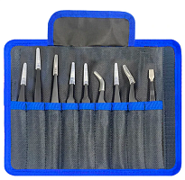 Набор антистатических пинцетов  9 шт. в чехле ESD из нержавеющей стали