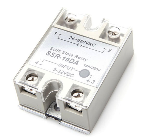 Твердотельное реле (SSR) однофазное, SSR-10DA,   10A, 24-380V AC, управл. сигнал: 3-32V DC