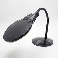 Лупа настольная двойная d=110мм-3Х/ d=20мм-4.5Х "TH-7028B"; (зарядка от USB); на подставке диаметром=120мм; круглая с подсветкой 2LED; гибкий кронштей