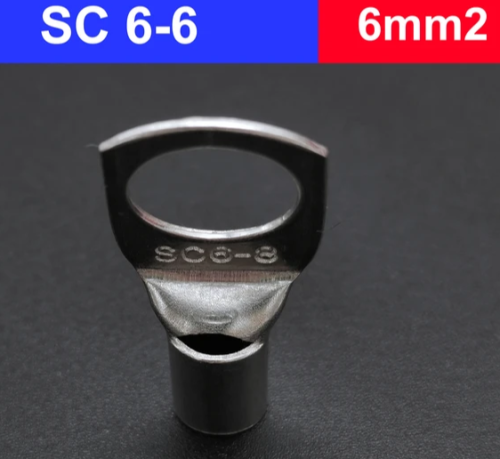 Наконечник (обжимная клемма) М6 для силового кабеля 6mm2; SC6-6 (КВТ6-6) (TML6-6) (JGB6-6.2) предназначена для оконцевания проводов и кабелей с ме