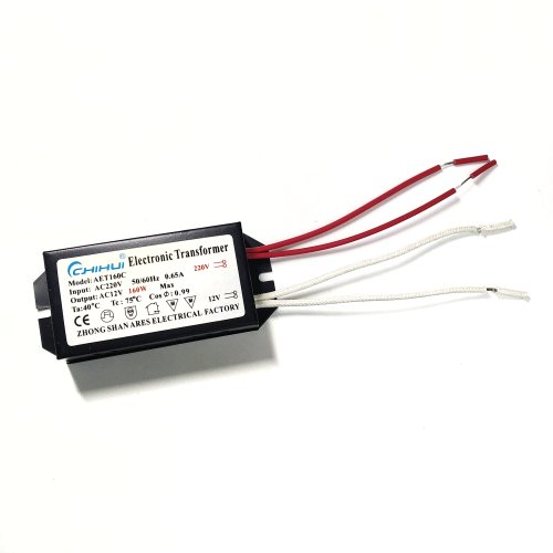Трансформатор для люстры, AC 12V, 160W, вх: AC 220-250V, металл, IP33, 76x40x24мм, AET160C