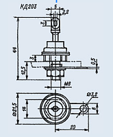 диод 10A, 700V КД203Д kdu114
