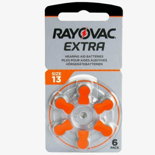 БАТАРЕЙКА  ZA13 <RAYOVAC> (p13/DA13/PR48) 1,45V, Zinc-Air (воздушно-цинковая) Extra; Для слуховых аппаратов  ( BL-6 ) (Цена за 1шт)   Произв: Великобр