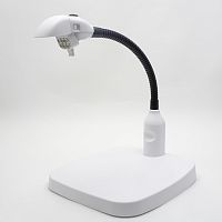 Лупа настольная на гибкой ножке 10X (d=120мм)  7764 (Круглая; с подсветкой: 6 LED(св/д) (в комплекте БП 5V 1A ,штекер 5.5мм х 2.1мм);
