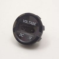 Вольтметр DC 12-24V (±1%) Зеленые цифры цифр; врезной;(в корпусе) под клеммы 6.3мм (h=8мм); корпус: пластик с резьбой; 3-х разряд; габар: 37х17мм; 