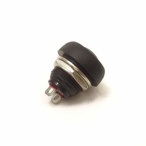 Кнопка круглая, 2pin, OFF-(ON) без фиксации, AC 220/250V 1.0A, нормально разомкнут, IP55, корпус: черный (PBS-33B, влагозащита) фото 2