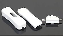 Выключатель для бра, 2pin, OFF-ON с фиксацией, 220V 2.0A, 62x20x20мм, корпус: белый (KCD1-304W)