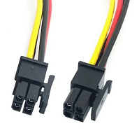 РАЗЪЕМ питания низковольт 4pin MMF-2x2F pitch шаг 3.0мм (Micro-FIT) (штекерный корпус + гнездовые контаты провода 0.3m AWG24=0.2mm2, Корпус 7х7х14,5мм