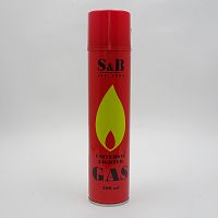 Газовый баллон БУТАН 300мл S&B для заправки зажигалок, газовых горелок и пр.