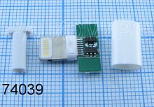 Разъем - штекер iPhone5 (8pin) на кабель, с корпусом (Белый)  ( инд-52. iPhone кабель )