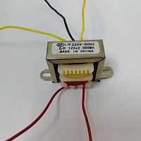 Трансформатор 220V 12V x 2 / 2 x  330mA 0,33A (37х32х31мм) китай(крепление 47мм) 2х4W