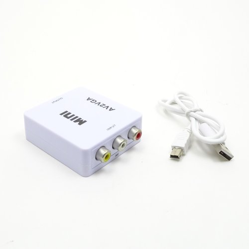 КОНВЕРТЕР AV в SVGA (AV2VGA) Mini 1RCA -(видео) +2 RCA L/R (звук); Out: SVGA); 720p/1080p; +кабель питания USB-AM/miniUSB (в комплекте)   (ПИТАНИЕ ОТ  фото 3