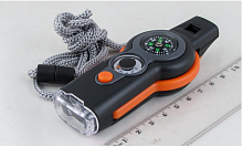 КОМПАС-СВИСТОК H-7-113 c темп., фонарик, зеркало, лупа /Корпус Пластик