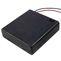 КЕЙС ДЛЯ 4 БАТАРЕЕК AA черный ЗАКРЫТЫЙ BH640/BH341-1 4х1 ( с выключателем )